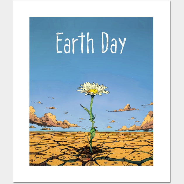 Earth Day: A Blue Reflection on Our Planet’s Fragile Existence Wall Art by Puff Sumo